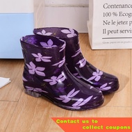 Rain Shoes Rain Boots Rubber Boots Waterproof Shoes Women's Kitchen Car Wash Work Short Tube Rubber Shoes Shoe Cover Adu