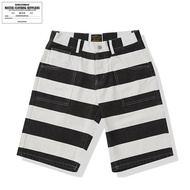 OKONKWO Canvas Prisoner Ami Kaji Retro Motorcycle Striped Pants Shorts