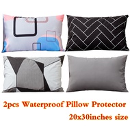 2Pcs Waterproof Pillow Case 20x30inch Smooth Pillowcase Envelope Design Pillow Protector