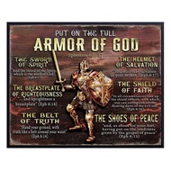 Psalm Scripture Religious Wall Art - Armor of God Bible Verse Wall Decor - masculine Christian Gifts