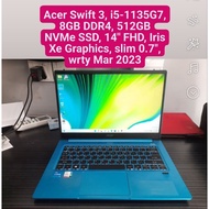 Acer Swift 3 i5-1135G7 under warranty