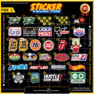 STICKER ESR LELEH, NASTY, ELLA USA, LIQUI MOLY, RED LEO, UMA RACING, STP, 76, LUCKY STRIKE, BOSS, PA