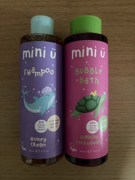 Mini U Baby 嬰兒 Honey Cream Shampoo 蜂蜜洗髮水 & Sparkling Strawberry Bubble 士多啤梨泡泡浴 Bath Set
