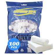 100 Unit Towelettes Mampat Boleh a Tablet Tuala Mini Lembut Tisu Tisu Tisu, Tuala Magic Portable Biodegradable Organik
