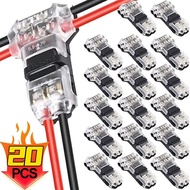 5-20Pcs T-Shape 2 Pin 2 Way Wire Quick Wire Connector Terminal Block Universal No Stripping Low Volt