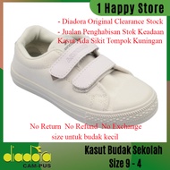 Original Diadora DC6081W Clearance / Kasut Putih Sekolah Rendah / DOUBLE VELCRO STRAP Primary School