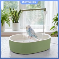 Automatic Parrot Bathtub Budgie Bird Shower Bath for Lovebird Budgie African Munias and Macaw (Green