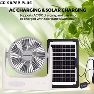 SF-6 Gd plus Rechargeable Solar Fan 3 Speed mode with led Air Cooling Fan