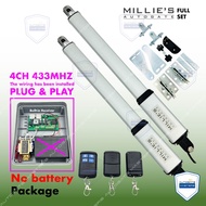 MILLIE‘S ( 4CH 433MHZ )  FOLDING &amp; SWING AUTOGATE SYSTEM ( Full set with battery/without battery）MILLIE