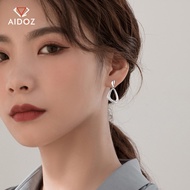 Aiduo Diamond PT950 Platinum Geometric Earrings Female Genuine Platinum Glossy Triangle Earrings Fas