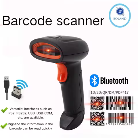 2D 1D Barcode Reader Wireless QR Bar Code Scanner CMOS Image High-speed Decoding Bluetooth Handheld 