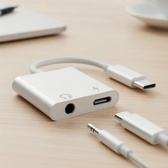 Type-C3.5mm DAC+  Penyesuai Pemecah DAC 2-dalam-1 Type-C ke 3.5mm, Audio + Pengecasan Pantas