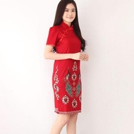 Baju Cheongsam Dress Batik Wanita/Batik Pesta/Batik Imlek Baju Vanno