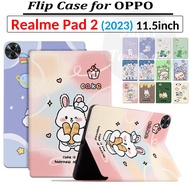 For OPPO Realme Pad 2 2023 Pad2 11.5" inch Fashion Cute Cartoon Design Case High Quality PU Leather Flip Stand Cover RMP2205 RMP2204