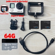GoPro HERO 4 Silver Camcorder For Vlog 4K Go Pro 4 Black 3 Action Camera Used