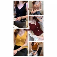 MERAH Maroon Valen Knitted Singlet Shirt CHAT ADMIN