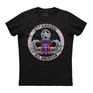 Popular men's T-shirts  82nd Airborne Division All American Men's short sleeved cotton black T-shirt