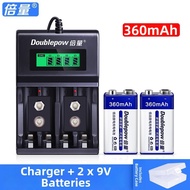 Doublepow | Multifunctional 9v Rechargeable Ni-MH Battery Set