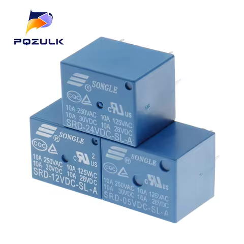 10PCS Relays SRD-05VDC-SL-A SRD-12VDC-SL-A SRD-24VDC-SL-A SRD-48VDC-SL-A 5V 6V 9V 12V 24V 48V 10A 25