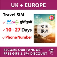 【Europe】【UK】【10/15/28/30 Days】 Travel Prepaid Sim Card