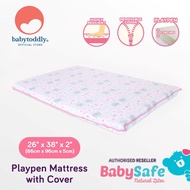 BabySafe Baby Latex Mattress with Cover - Playpen - 26" x 38" x 2" (Natural Latex)