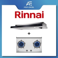 Rinnai RH-S309-GBR-T Slimline Hood With Touch Control + RINNAI RB-782S 76CM FLEXIHOB 2 BURNER STAINLESS STEEL BUILT-IN GAS HOB
