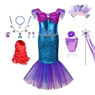 Girl Mermaid Dress Halloween Cosplay Birthday Clothing For Kid Carnival Party Gift  Princess Costumes