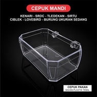 CEPUK MANDI BURUNG KHUSUS UNTUK KENARI SANGER TLEDEKAN SRDC BAHAN PLASTIK TEBAL