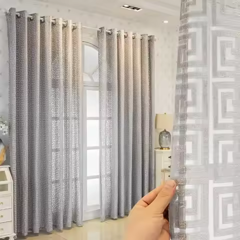 1pc High-End Embroidered Curtain, Ideal for Living Room Bedroom Dining Room Study Balcony Office Hom