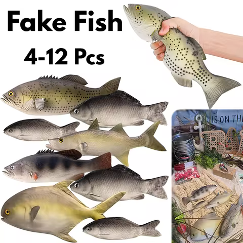 4-6Types Realistic Fake Fish Simulated Fish Models PU Artificial Fish DIY Faux Fish Party Favor Phot