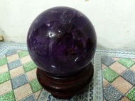 天然紫水晶球連底座