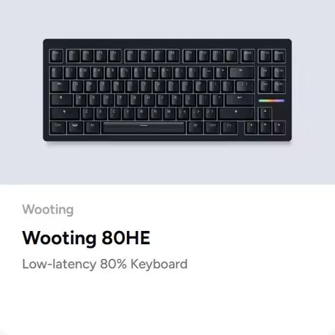 Wooting 80HE Magnetic switch Mechanical Keyboard Gaming Keyboard 8000Hz RGB Valorant FPS Gamer PC De