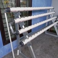 Instalasi Hidroponik Pipa 25 inch 2 meter Rangka Baja Ringan Full
