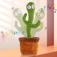 Rechargeable Dancer Cactus Glowing Dancing Electronic Plush Toys Can Sing Record Lighten for Baby To
