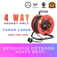 𝗛𝗘𝗔𝗩𝗬 𝗗𝗨𝗧𝗬  Pro-XT 4 Gang 13A Extension Reel | 5m / 10m / 15m | Portable Cassette with 1.25mm² PVC C