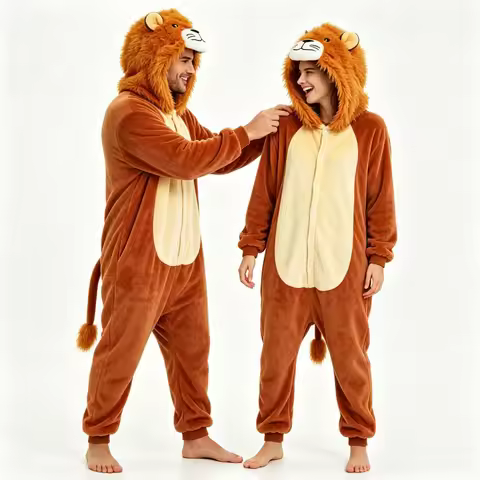 Oneise Adults Flannel Winter Warm Pijama Woman Adult Man Couples Pajamas Halloween Cosplay Costumes 