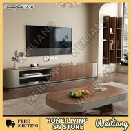 WEILIANG Light Luxury TV Console Modern TV Cabinet Combination Wind Walnut Wood Living Room Househol