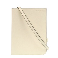 Valextra 白色皮革單肩斜背軟性文件袋，近全新，白色，1452 [二手] Valextra