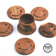SMILE COASTER - Wooden Coaster/ Coaster Cup Coaster Wooden Coaster/ Wooden Coaster/ Wooden Tray Mini