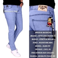 Fifty One Denim 51 Men's Slim Fit Stretch Soft Jeans Pants Light Bluebiru