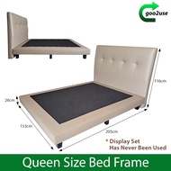 [FREE DELIVERY] Queen Size Bed Frame Display Set Faux Leather Furniture Home &amp; Living Goo2use