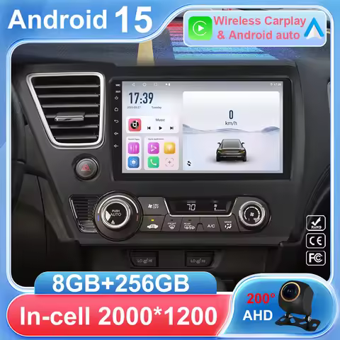 DSP Android 15 Car Radio For Honda Civic 9 2013 - 2016 US EDITION AI Voice Multimedia Video Player N