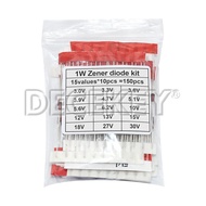 15values*10pcs=150PCS 1W Zener diode kit DO-41 3V-30V component diy kit new and