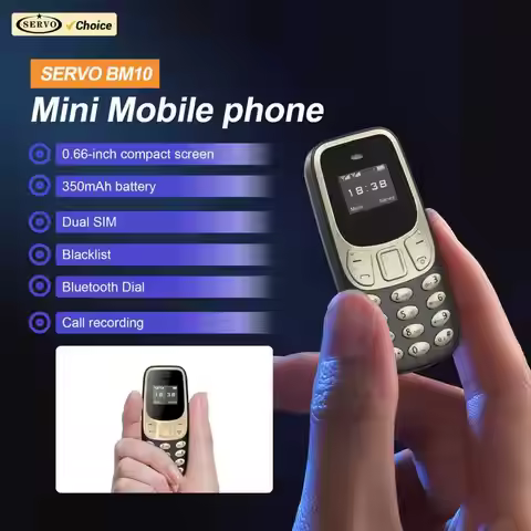 SERVO BM10 Super Mini Mobile Phone 2 SIM Standby Blacklist Magic Voice Call Recording 2G GSM Smalles