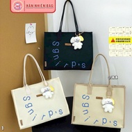 Printed Canvas Tote Bag with High Quality Teddy Bear Keychain, 2025 Fashion i2306