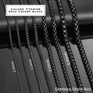 316L Rolo black stainless steel titanium necklace chain 316L titanium stainless steel necklace chain