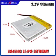 304040 ( 49MM X 38MM ) LI-PO LITHIUM RECHARGEABLE BATTERY 3.7V 440mAH ✔LI-PO RECHARGEABLE BATTERY✔