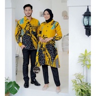 KEMEJA Modern Couple Batik Tunic Set Couple Clothing Long Sleeve Batik Shirt For Men