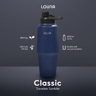 Louna LO001 Classic Traveler's Bottle 950ml Stainless Steel Water Bottle – 950ml (Deep Sea) | Charco