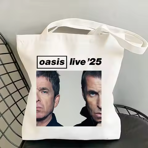 The Oasis Live 25 Tour 2025 Merch Canvas Bag Shopping Canvas Shopping Tote Bag Shopper Bag